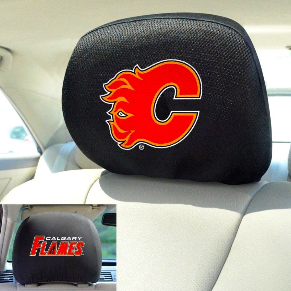 Flames 2-Pack Headrest Covers w Storage Pockets